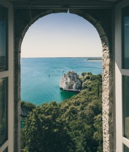 Arched Window overlooking the Mediterranean 